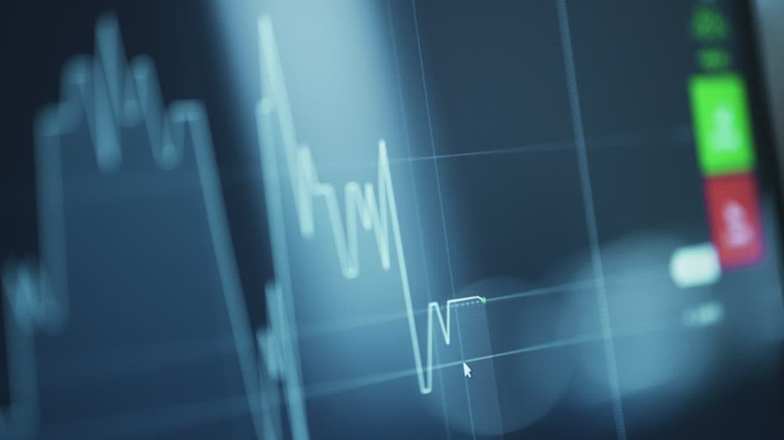 Real-time stock market chart showing price movements